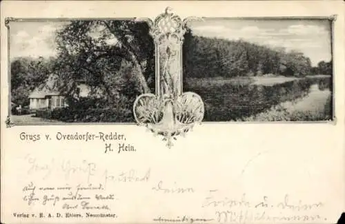 Ak Groß Buchwald in Holstein, Gruss vom Ovendorfer-Redder v. H. Hein