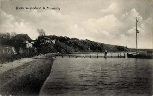 Ak Klein Westerland Missunde an der Schlei Kosel Schwansen, Seebrücke