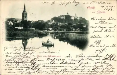 Ak Plön am See Schleswig Holstein, Teilansicht, Blick vom Schwanensee