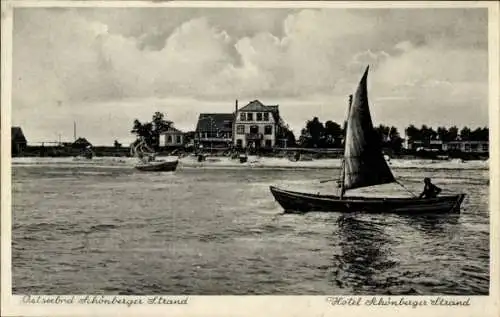 Ak Ostseebad Schönberger Strand Schönberg in Holstein, Hotel, Segelboot