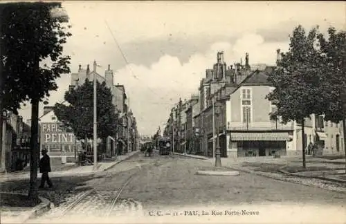 CPA Pau Pyrénées-Atlantiques, La Rue Porte Neuve