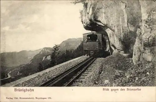 Ak Brienz Kanton Bern, Brünigbahn, Blick gegen den Brienzersee