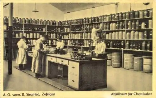 Ak Zofingen Kanton Aargau, Abfüllraum für Chemikalien, AG vorm B. Siegfried