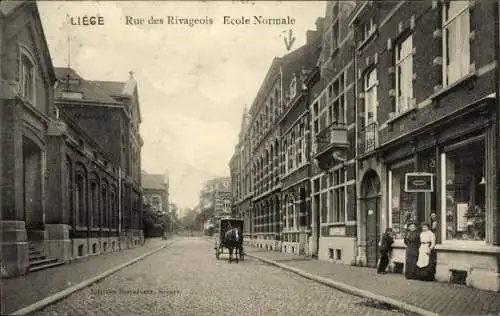 Ak Liège Lüttich Wallonien, Rue des Rivageois, Ecole Normale