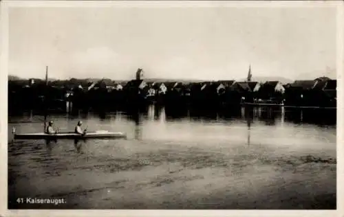 Ak Kaiseraugst Rheinfelden Kanton Aargau Schweiz, Stadt vom Wasser aus gesehen