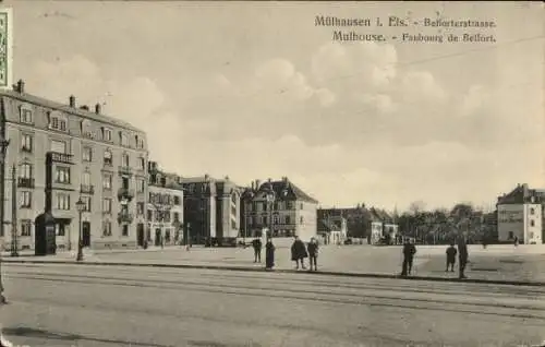 Ak Mulhouse Mülhausen Elsass Haut Rhin, Belforterstraße