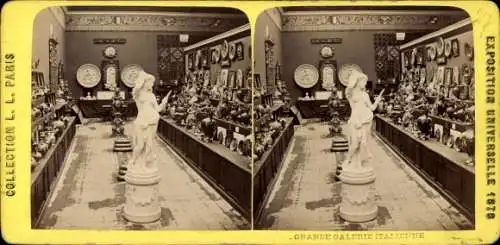 Stereo CdV Paris, Weltausstellung 1878, italienische Galerie