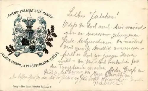 Studentika Ak München, Corps Rheno Palatia, Wappen, WSC Weinheimer Senioren Convent