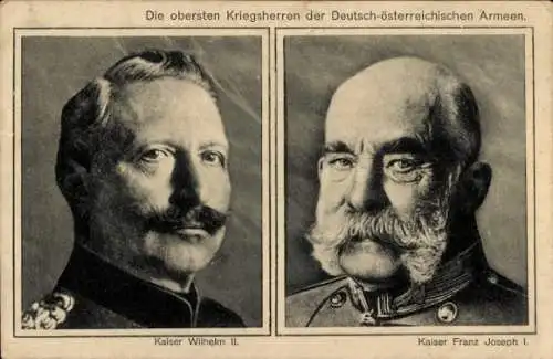 Ak Kaiser Wilhelm II., Kaiser Franz Joseph I., Portrait