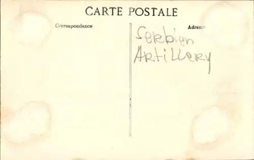 Ak Serbische Offiziere der Artillerie, I WK