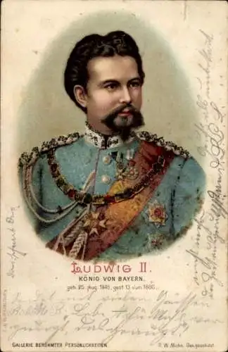 Litho Ludwig II., König von Bayern