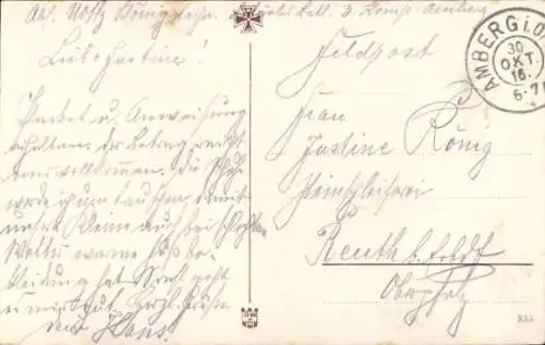 Künstler Ak Engelhard, P.O.E., In's Feld, Soldat zieht in den Krieg