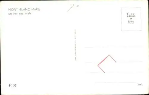 Ak Frachtschiff Mont Blanc Maru, Daido Lines