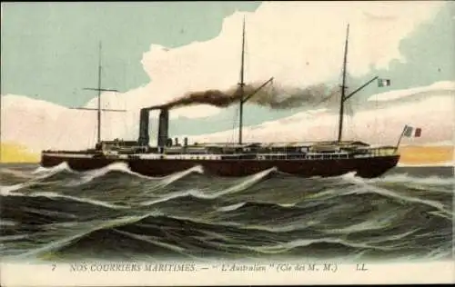 Ak Dampfer Australien, Messageries Maritimes