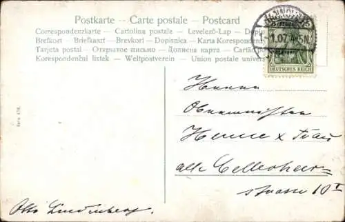 Ak Prosit Neujahr, Jahreszahl 1907, Kinder