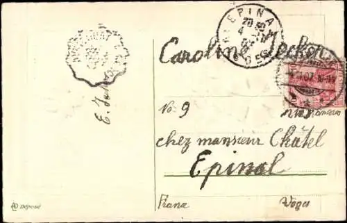 Präge Ak Glückwunsch Namenstag, Dorfidyll, Windmühle