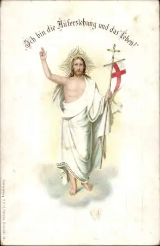 Litho Ich bin die Auferstehung und das Leben, Jesus