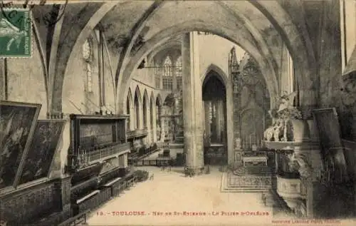 Ak Toulouse Haute Garonne, Kirche St. Etienne, Innenansicht