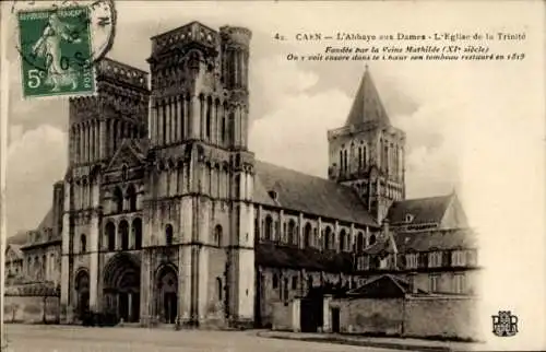 Ak Caen Calvados, Abbaye aux Dames, Eglise de la Trinité, Caen