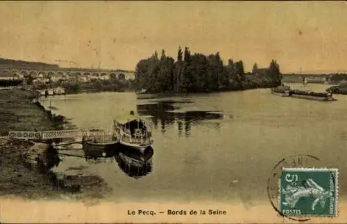 Ak Le Pecq Yvelines,  Bords de la Seine