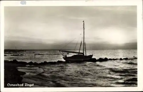 Ak Ostseebad Zingst, Boot, Strand