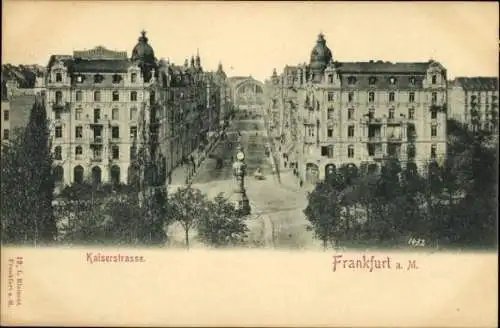 Ak Frankfurt am Main, Kaiserstraße, Straßenpartie, Blick zum Bahnhof