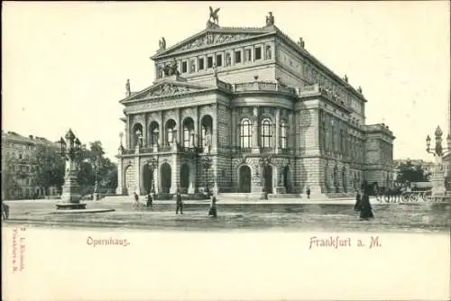 Relief Ak Frankfurt am Main,  Opernhaus, Kutsche