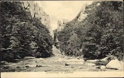Ak Thale im Harz, Bodetal, Kronentempel