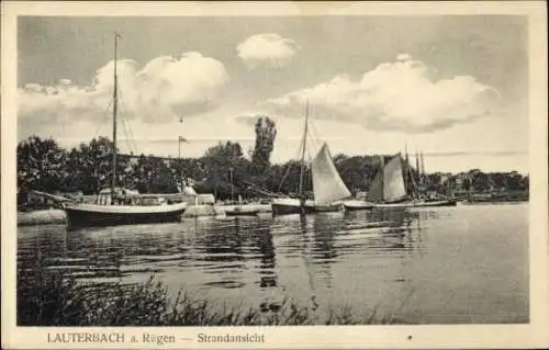 Ak Lauterbach Putbus auf der Insel Rügen, Blick auf den Hafen