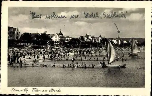 Ak Seebad Binz auf Rügen, Hotel Seeblick, Villen am Strande