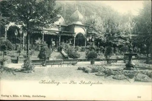 Ak Heidelberg am Neckar, der Stadtgarten