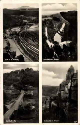 Ak Wolkenstein im Erzgebirge, Pöhlberg, Bahnhofstraße, Wolkensteiner Schweiz