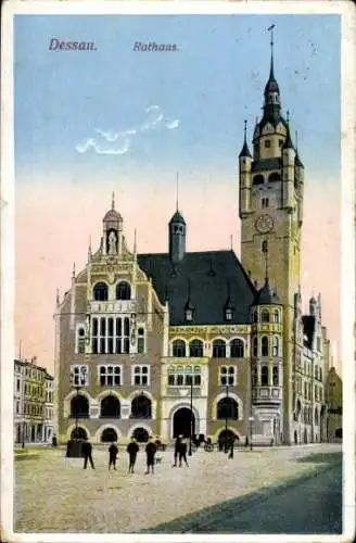 Ak Dessau in Sachsen Anhalt, Blick auf das Rathaus