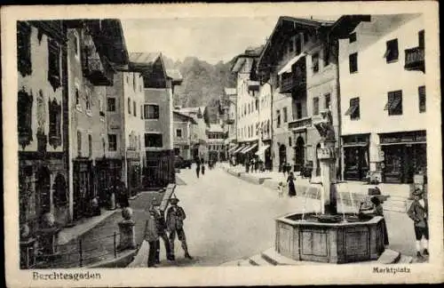 Ak Berchtesgaden Oberbayern, Marktplatz