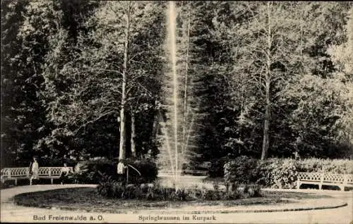 Ak Bad Freienwalde an der Oder, Springbrunnen im Kurpark