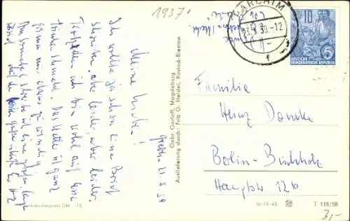 Ak Parchim in Mecklenburg, Teilansicht