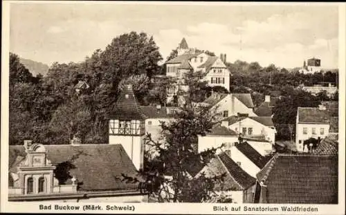 Ak Buckow Märk. Schweiz, Blick a.Sanatorium Waldfrieden