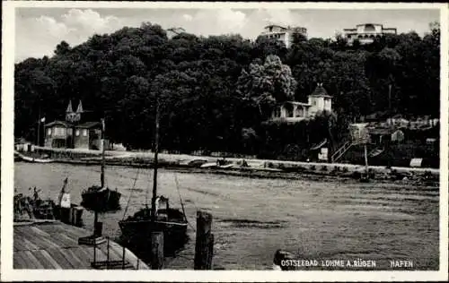 Ak Lohme auf Rügen, Teilansicht, Hafen