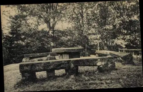 Ak Rauen in der Mark, Rauener Berge, Markgrafenstein, Am steinernen Tisch