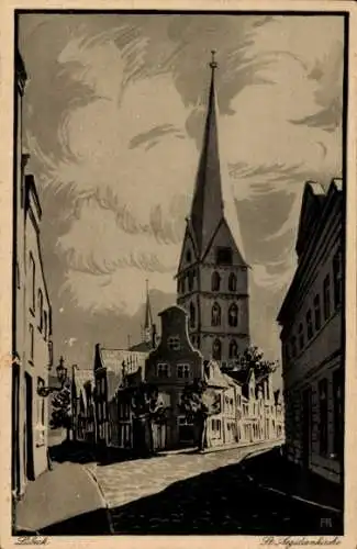 Ak Hansestadt Lübeck, St. Aegidienkirche