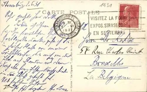 Ak Strasbourg Straßburg Elsass Bas Rhin, Kleber Platz