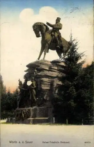 Ak Wœrth sur Sauer Woerth Wörth an der Sauer Elsass Bas Rhin, Kaiser Friedrich Denkmal