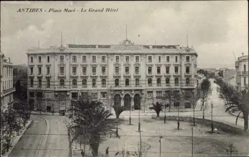 Ak Antibes Alpes Maritimes, Macé Platz, Grand Hotel