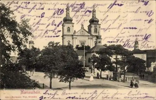 Ak Bohosudov Mariaschein Region Aussig, Kirche