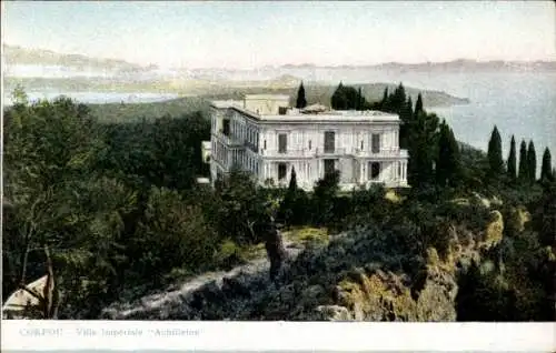 Ak Corfou Griechenland, Villa Impériale Achilleion, Landschaft