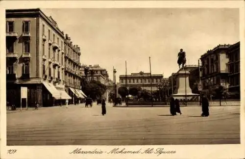 Ak Alexandria Ägypten, Mohamed-Ali-Platz