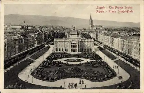 Ak Zagreb Kroatien, Franz Josefs Platz