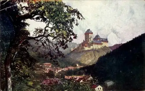 Ak Karlštejn Karlstein Mittelböhmen, Karlův Týn, Burg Karlstein