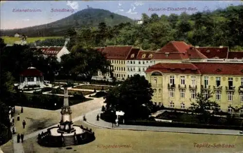 Ak Teplice Šanov Teplitz Schönau Region Aussig, Emanatorium, Schlossberg, Kaiserin-Elisabeth-Bad