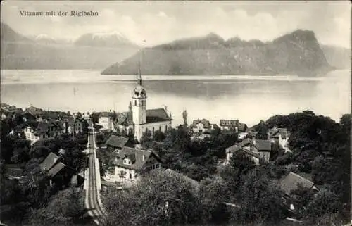 Ak Vitznau Kanton Luzern, Rigibahn, Panorama